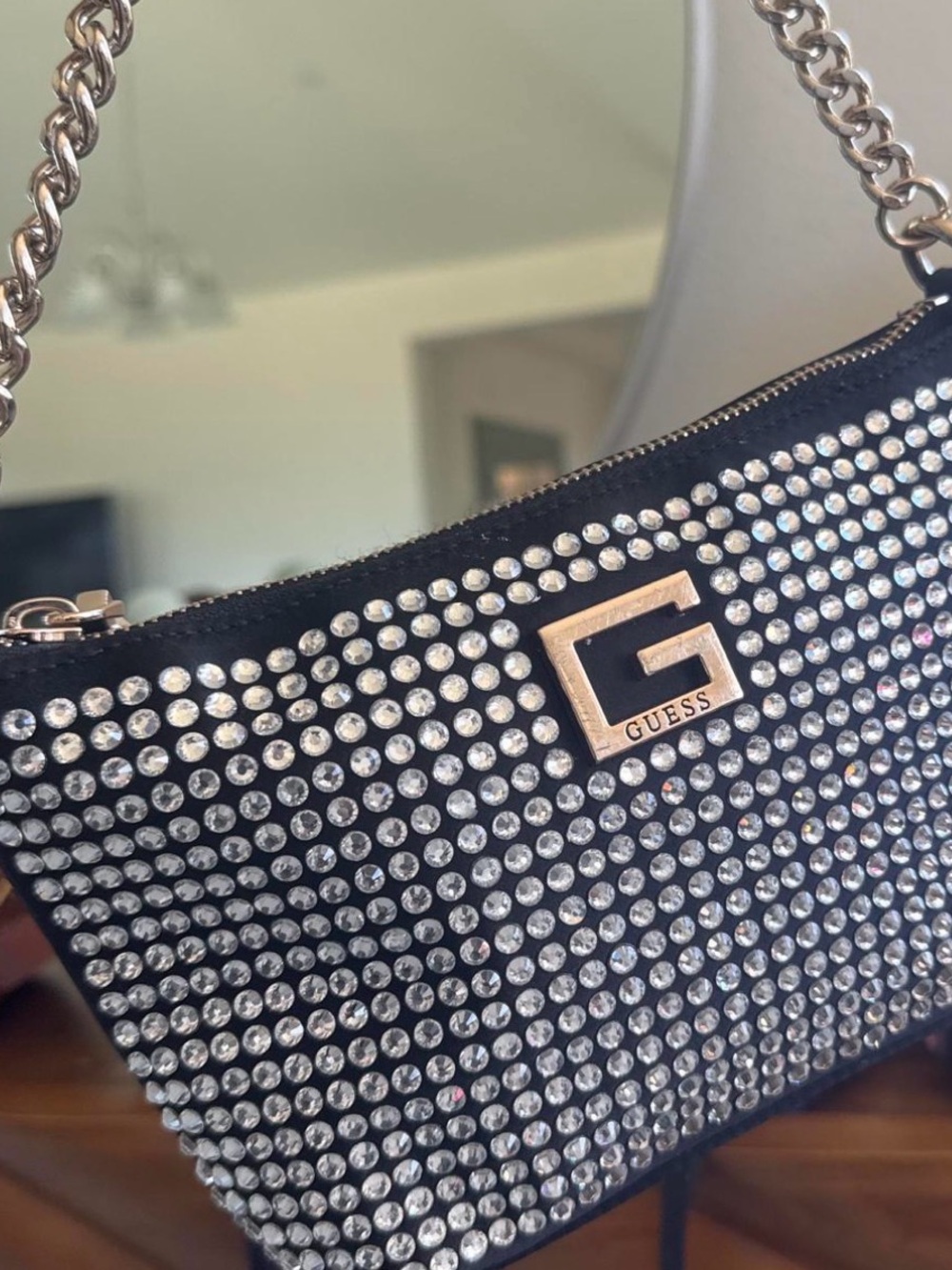 GUESS studded hand bag with chain